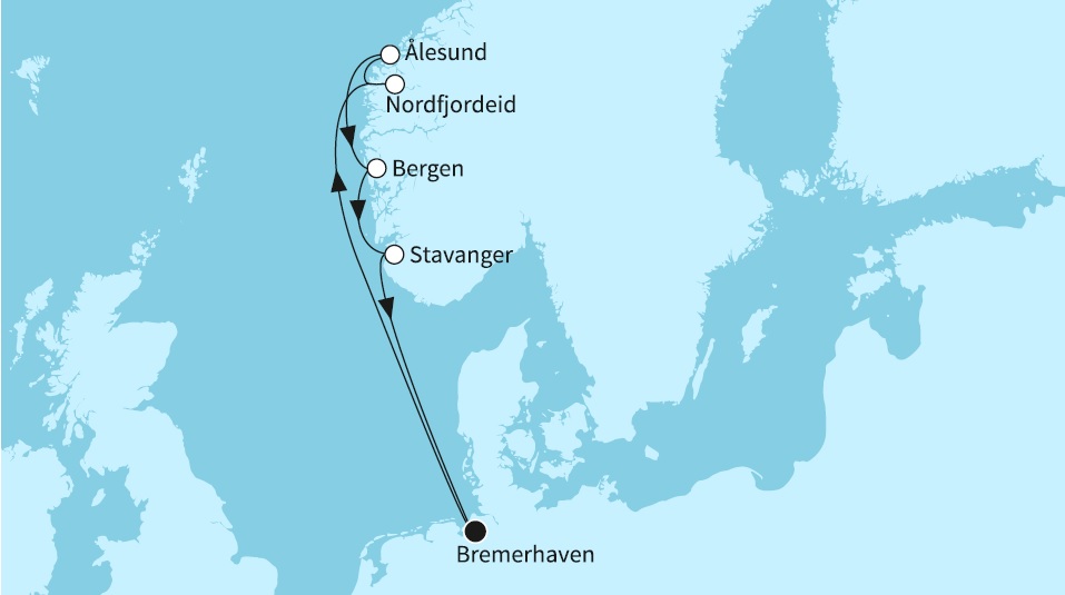 MS Karte Norwegen