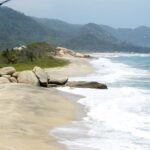 Strand, Küste, Sand, Felsen, Berge